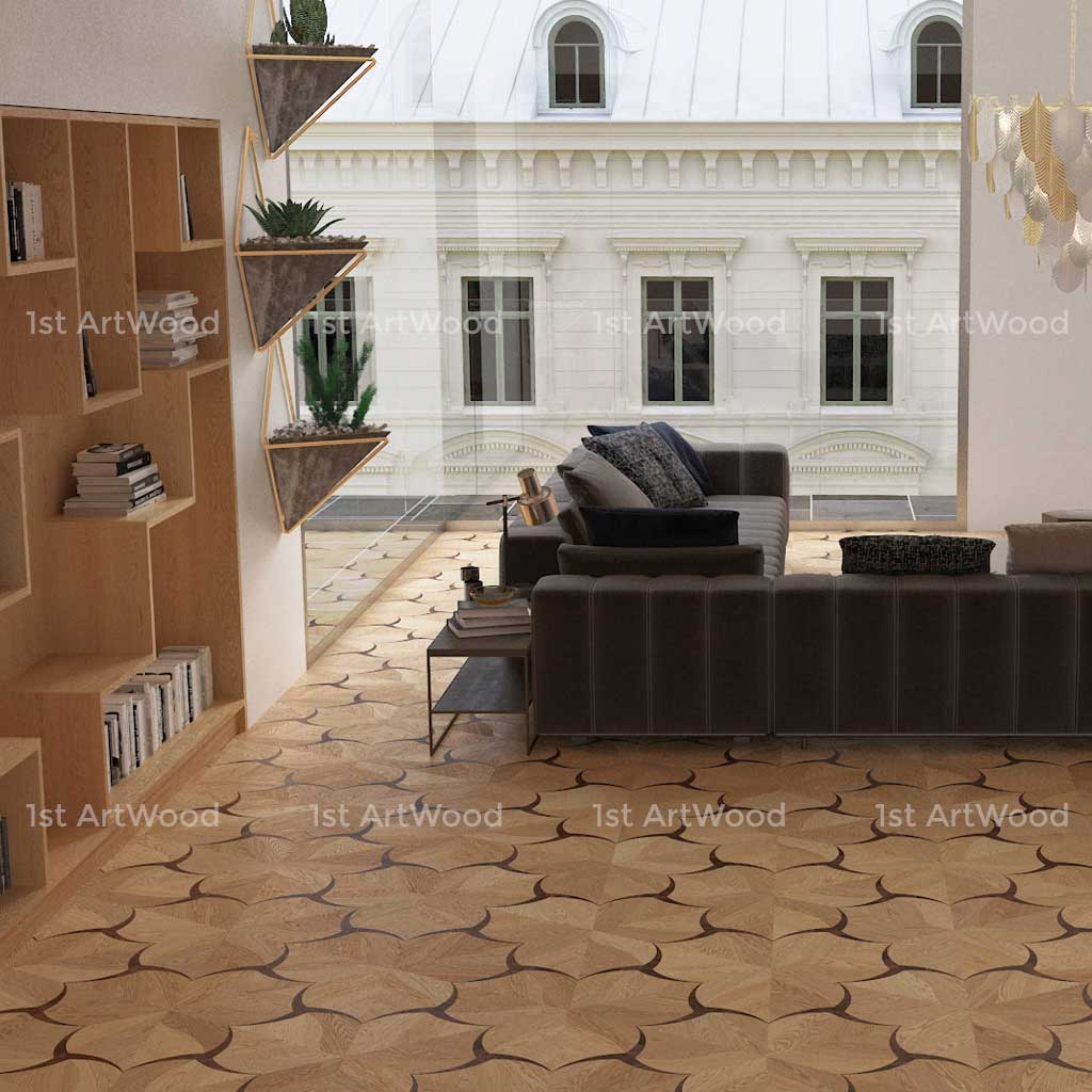 Sàn gỗ hoa văn FLOWER AT-V640