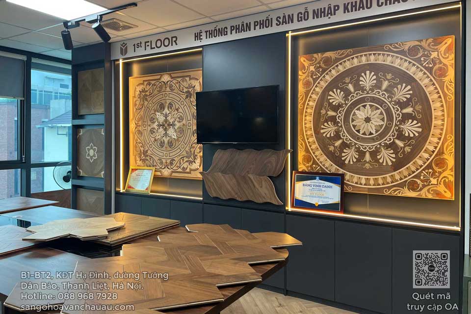 showroom sàn gỗ hoa văn 1st ArtWood