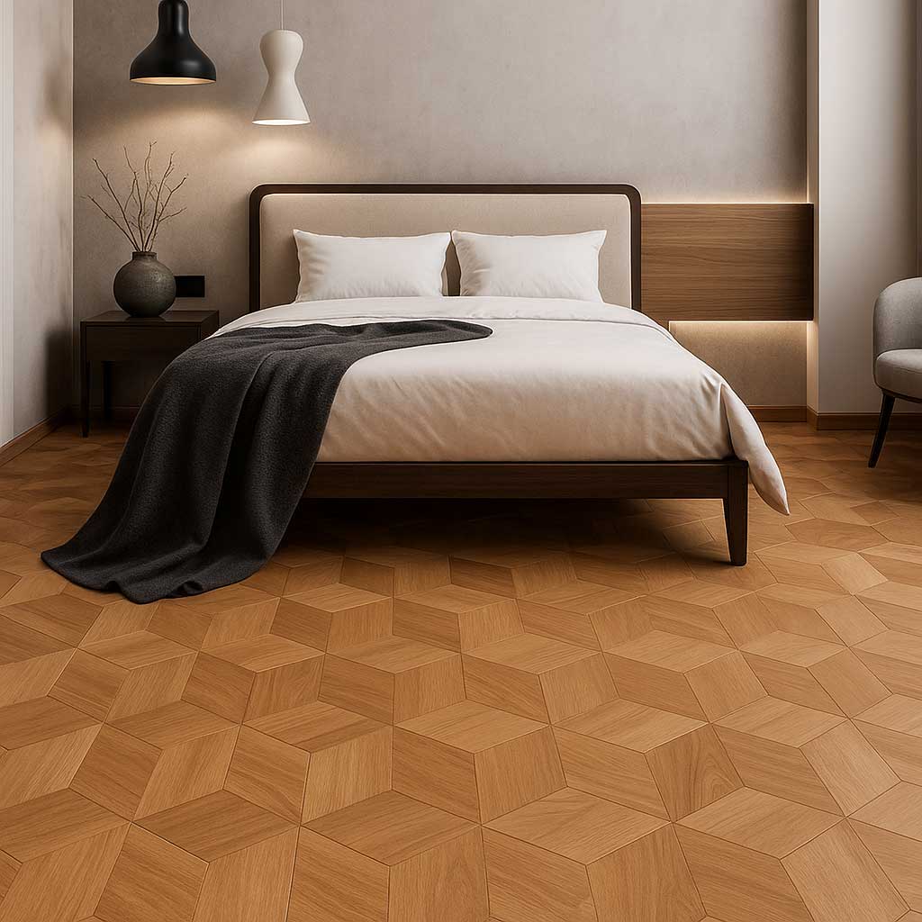 sàn gỗ hoa văn trong phong cách contemporary