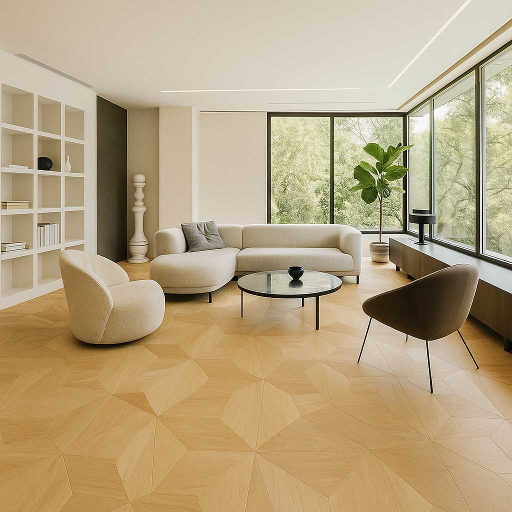 sàn gỗ hoa văn trong phong cách hiện đại