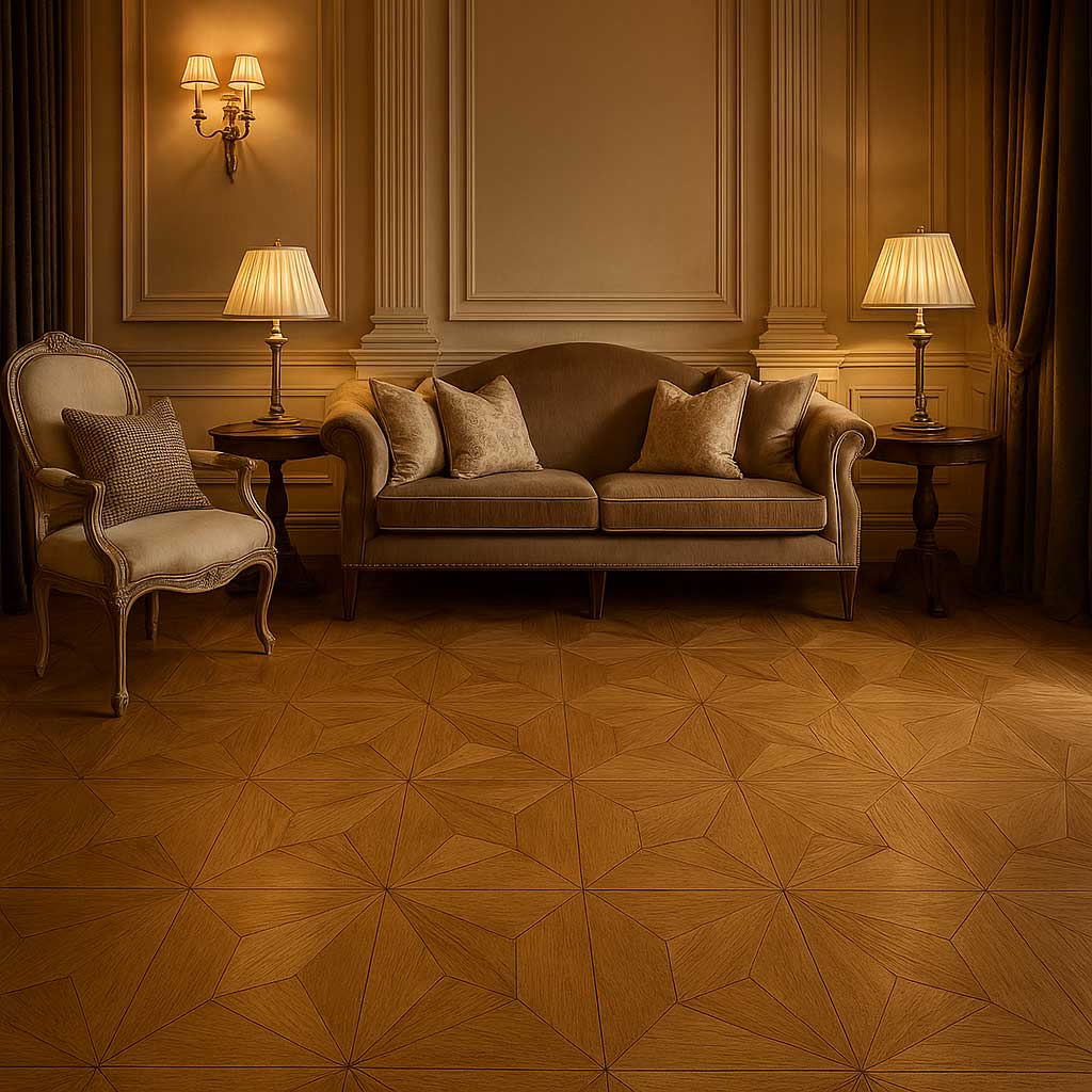 sàn gỗ Lattice trong phong cách cổ điển