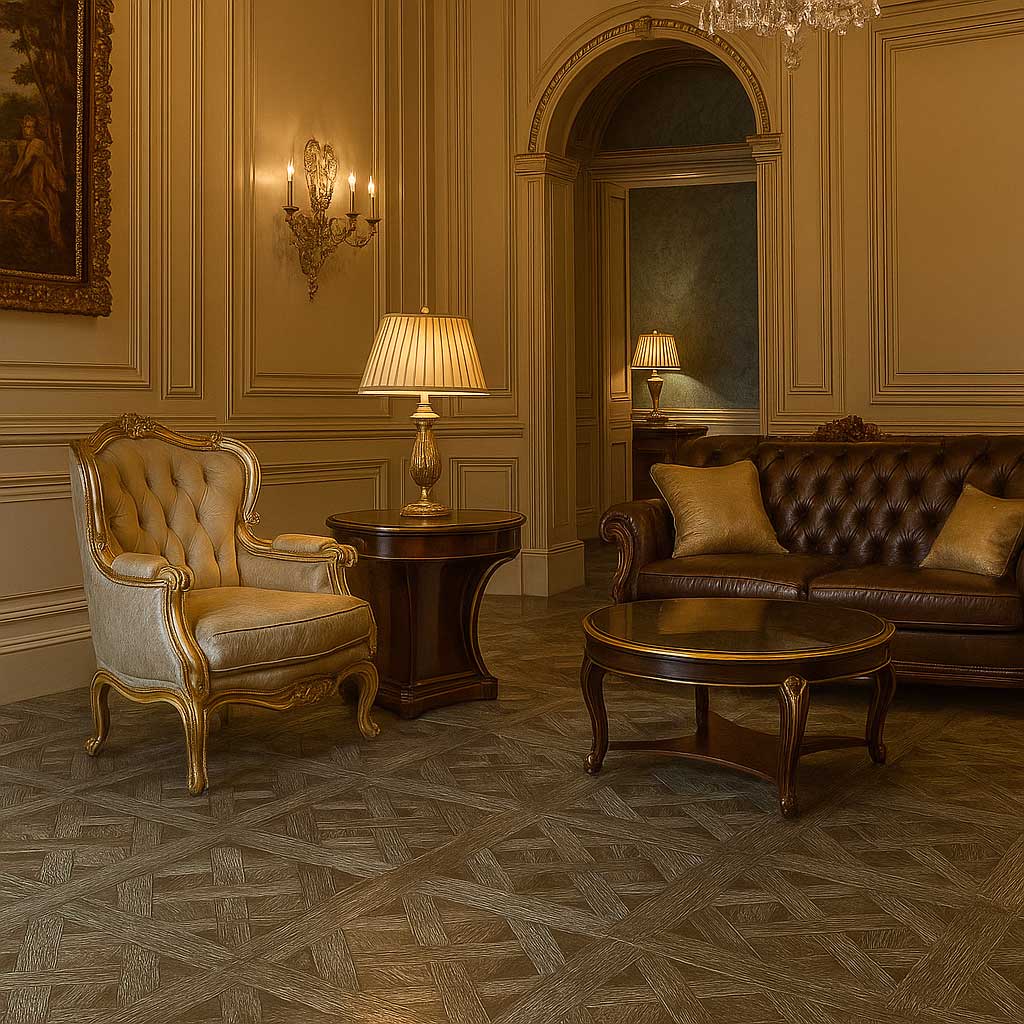 5 phong cách nội thất châu Âu: sàn gỗ hoa văn hay sàn thẳng