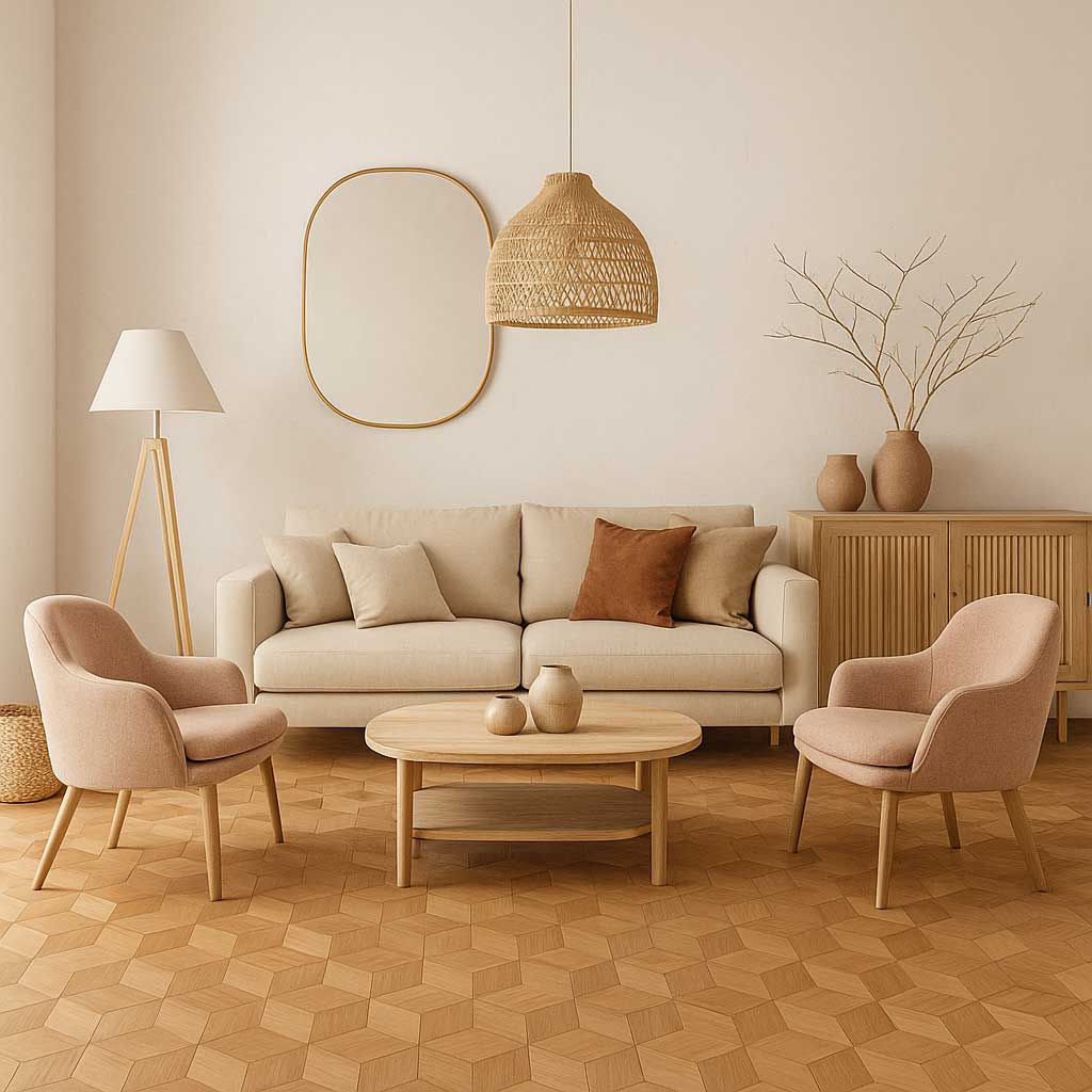 Phong cách Scandinavian và điểm nhấn sàn gỗ hoa văn