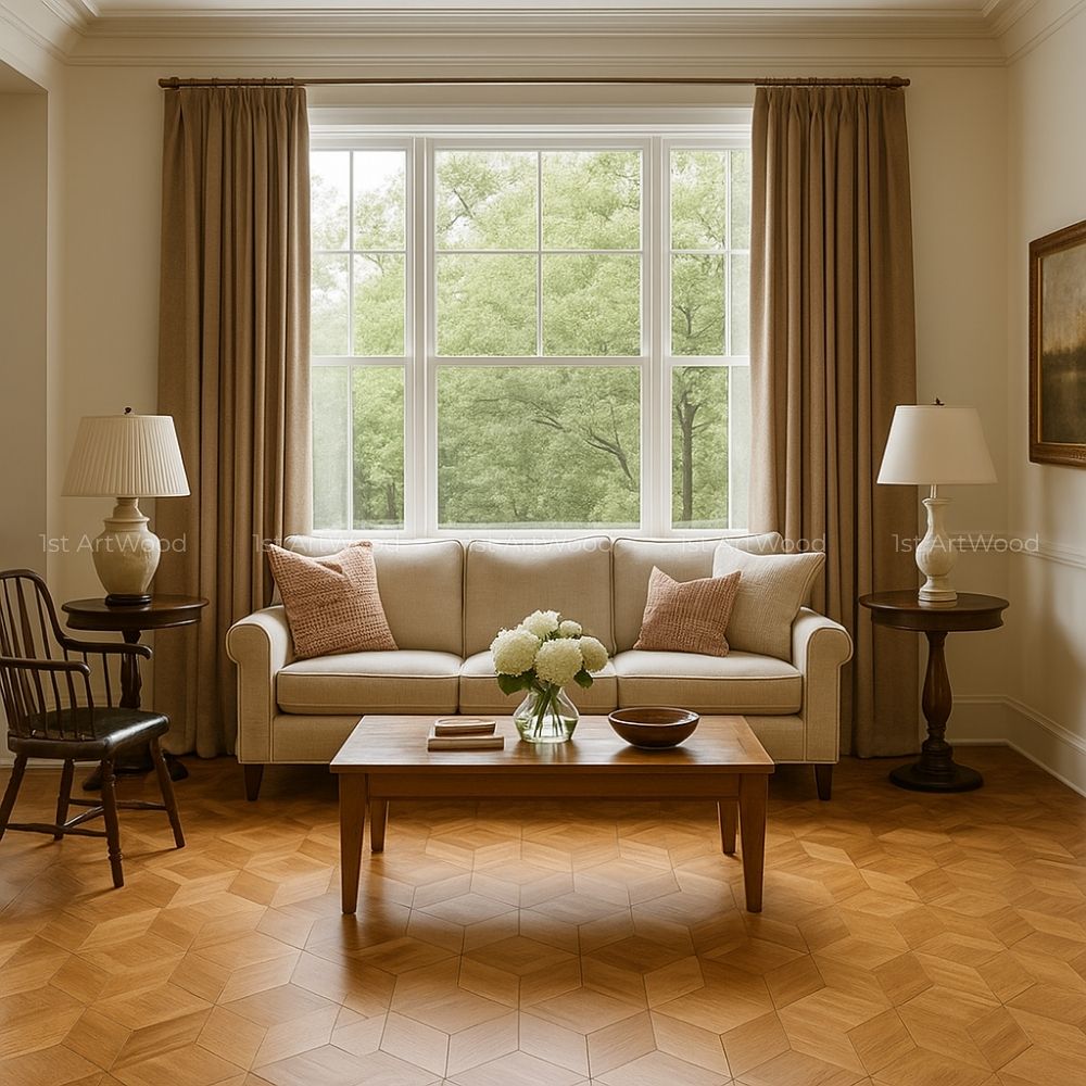 sàn gỗ hoa văn hình lục giác