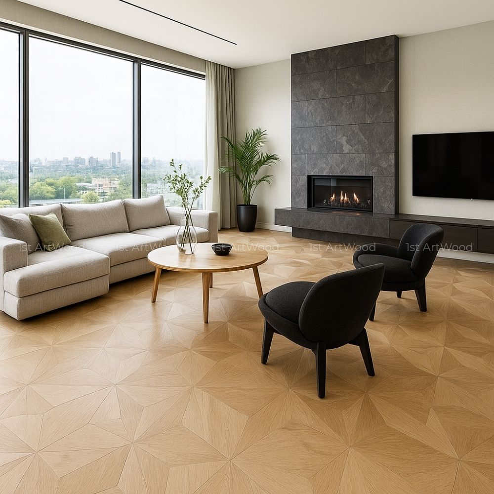 chất liệu và độ bền sàn gỗ hoa văn