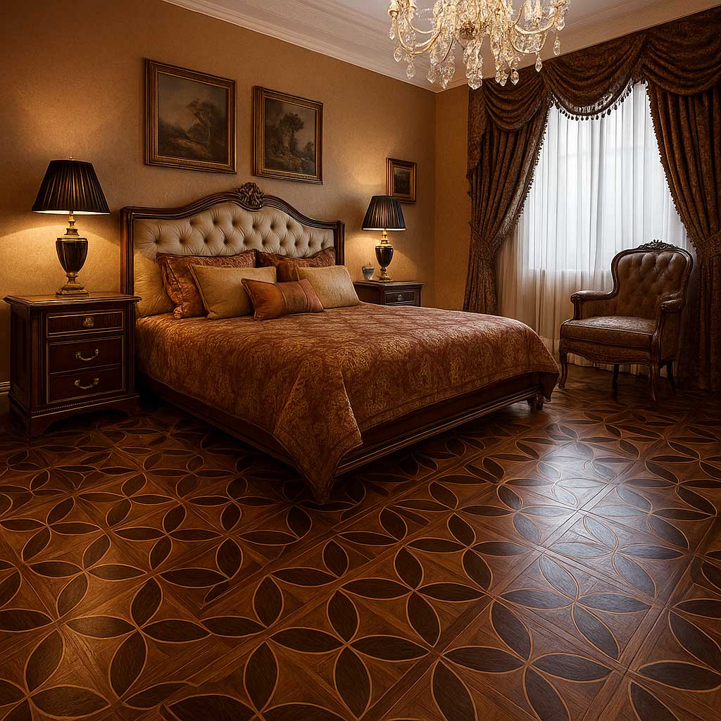 Sàn gỗ hoa văn phòng ngủ mang lại cảm giác thư giãn