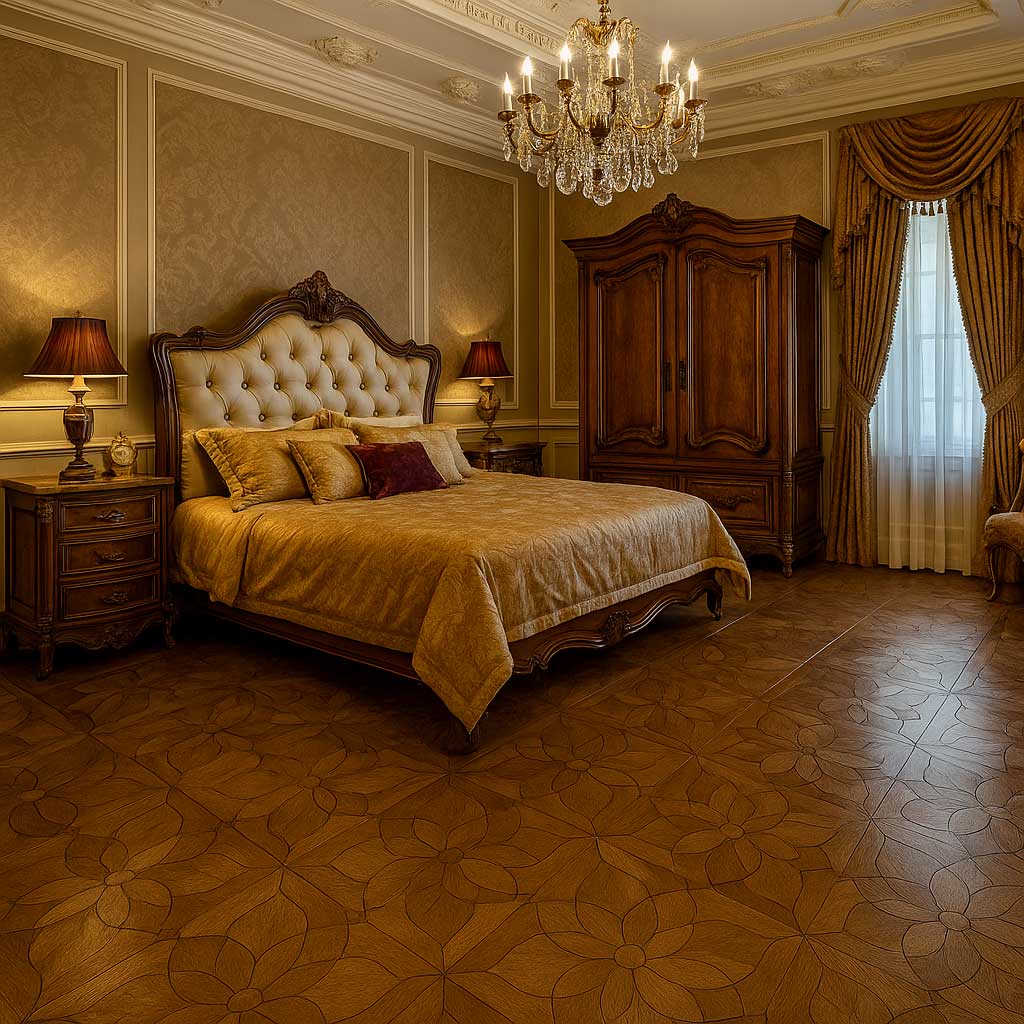 Sàn gỗ hoa văn phòng ngủ