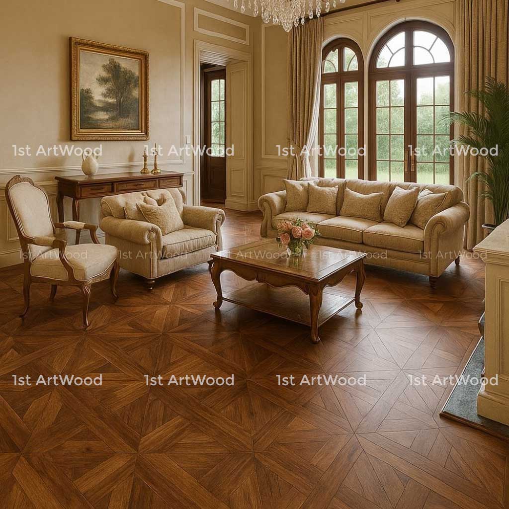 sàn gỗ versailles trong phong cách tân cổ điển