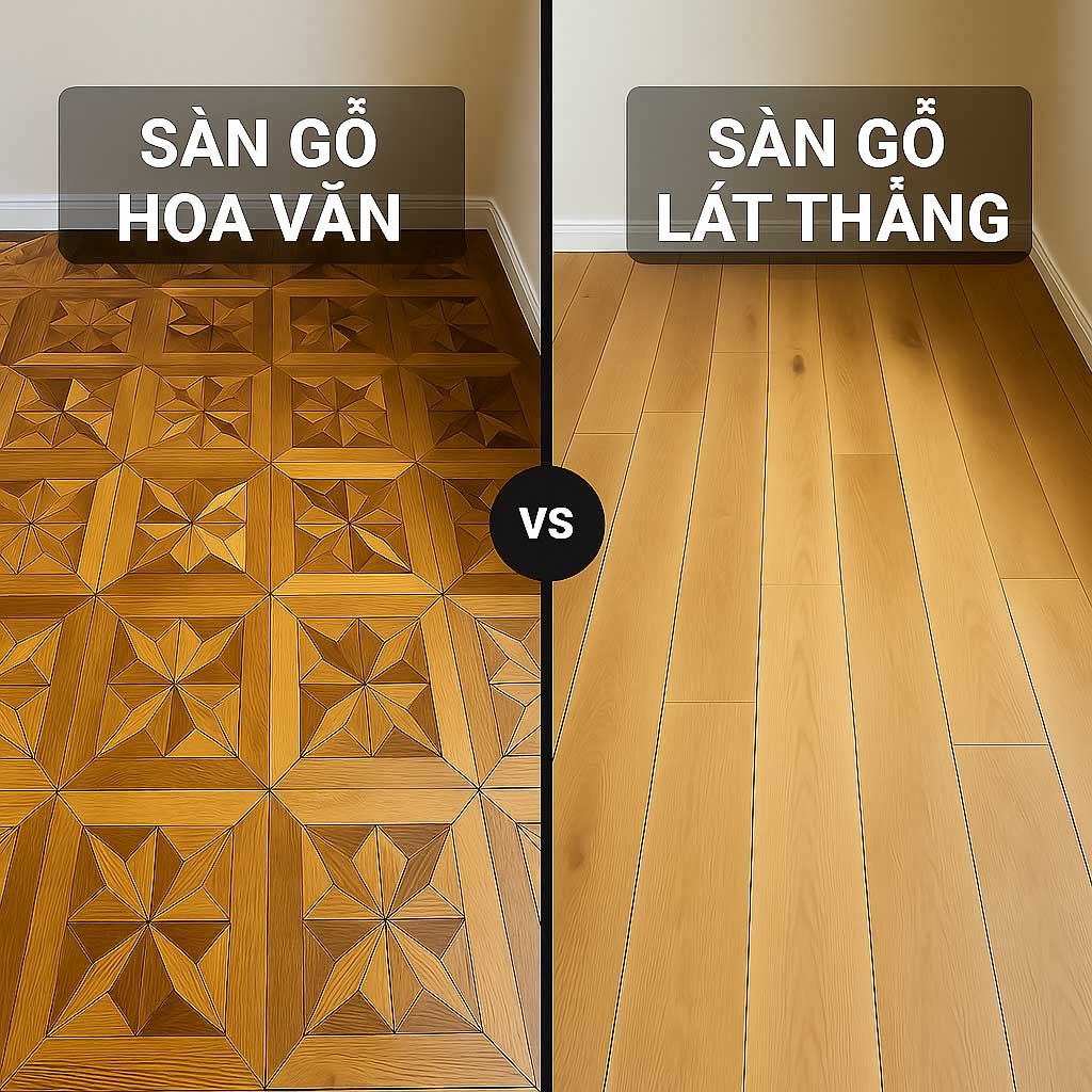 So sánh sàn gỗ hoa văn và lát thẳng: Nên chọn loại nào?