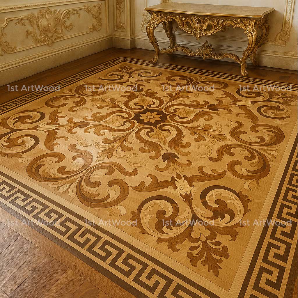 phong cách baroque trong sàn gỗ hoa văn