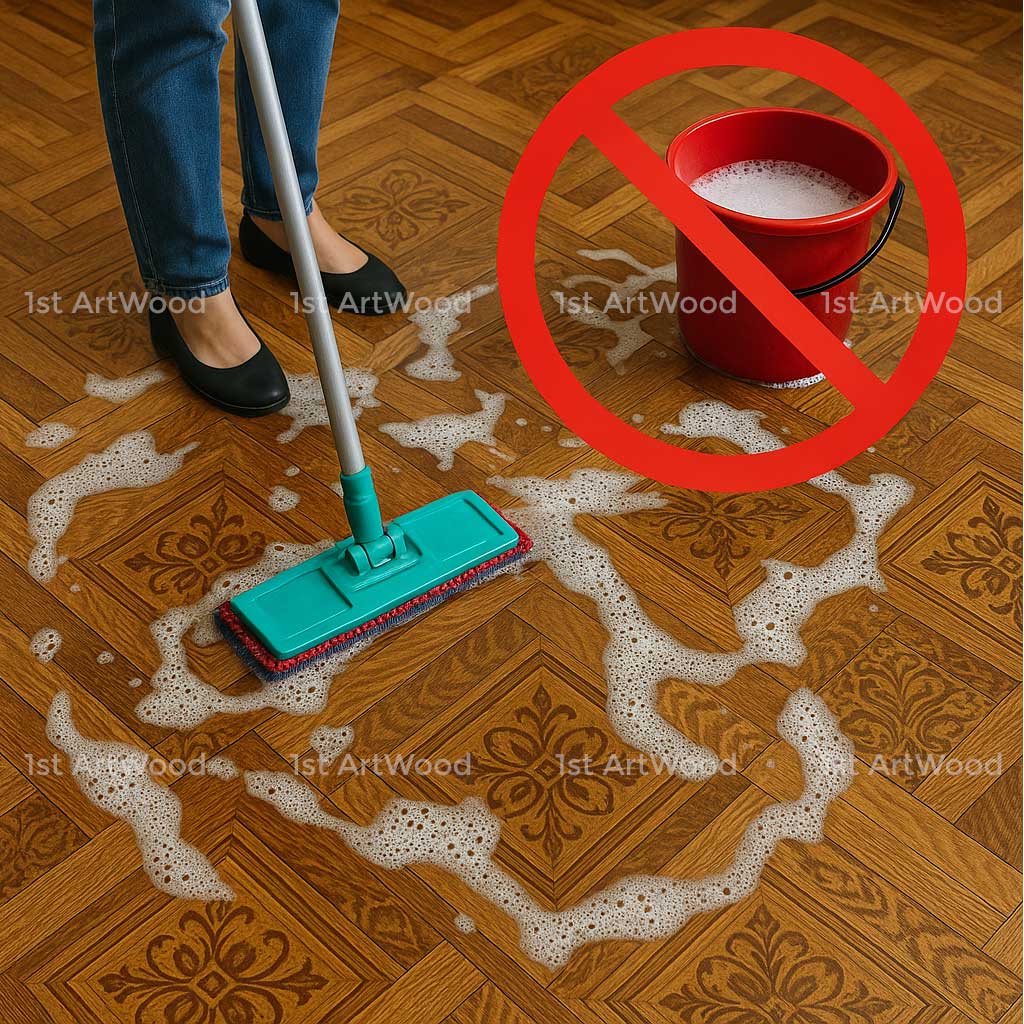 vệ sinh sàn gỗ dùng quá nhiều nước